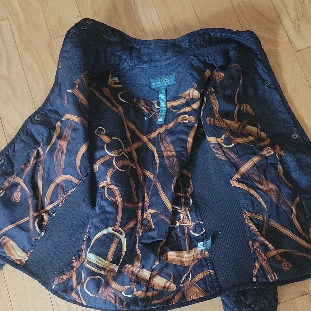 Ralph Lauren Vintage Black Denim Quilted Chore Jacket - Picture 10 of 14